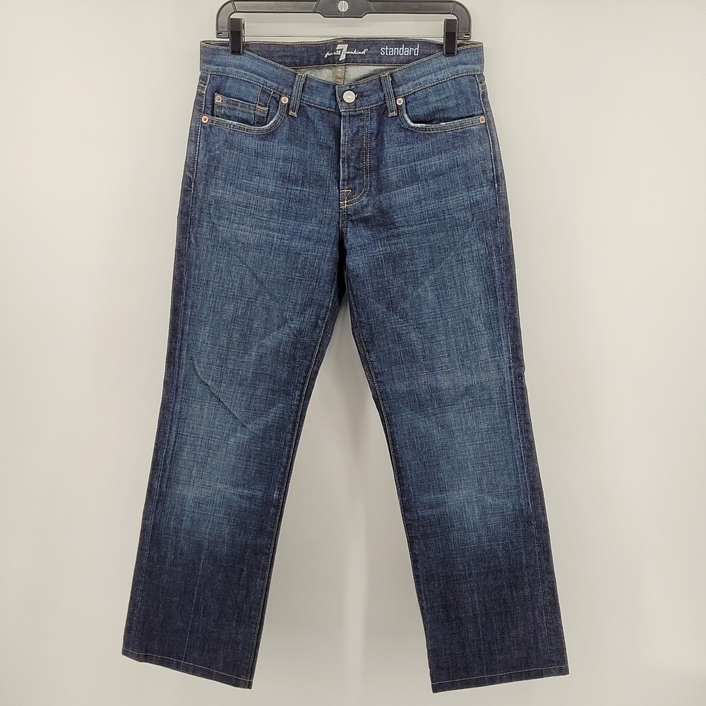 7 For All Mankind Standard Straight Jeans‎ Mens 30 Blue Denim Button Fly
